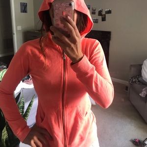 Victoria Secret bright coral zip up hoodie